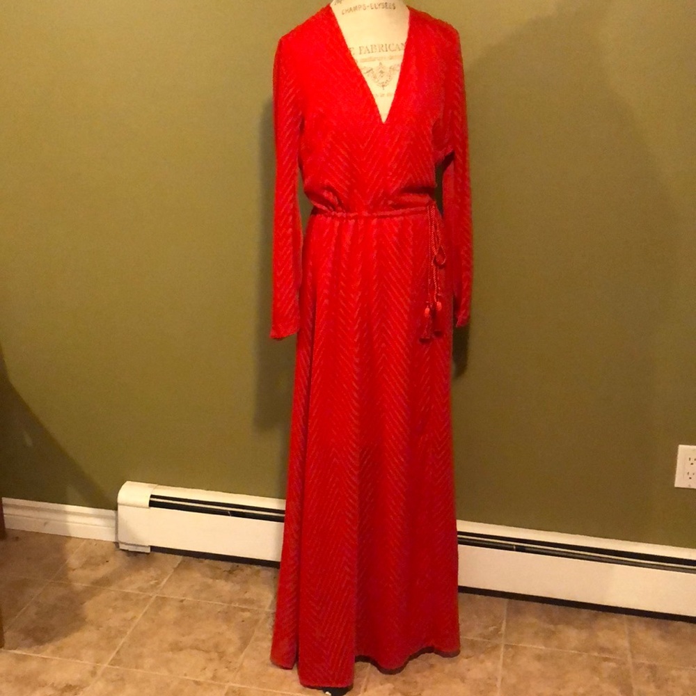 H&M limited orange maxi dress 14 large wedding